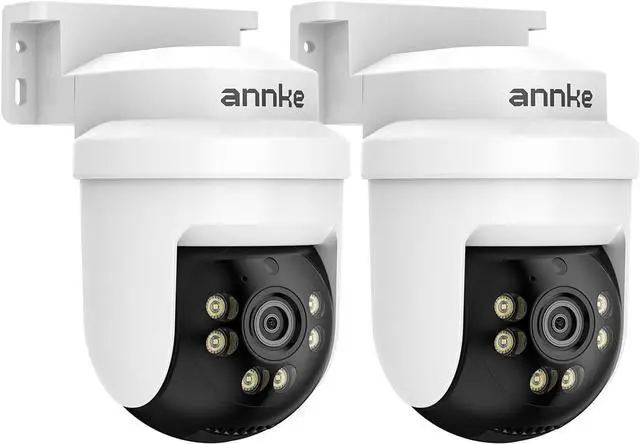 Main image of ANNKE 2Packs 5MP TVI CCTV Home Surveillance Dome Wired PT Camera with 350° pan and 90° tilt, 100ft IR Night Vision, One Way Audio, IP65 Weatherproof Security AddOn Cam for Outdoor