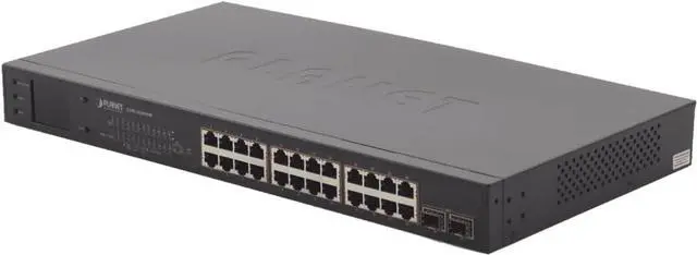 Main image of GSW-2620VHP 24-Port 10/100/1000T 802.3at PoE + 2-Port Gigabit SFP Ethernet Switch with LCD PoE Monitor (300W)