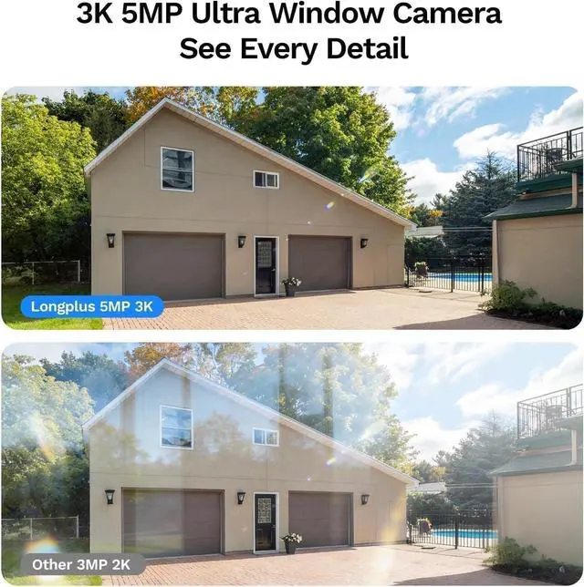 Alt view image 3 of 7 - LongPlus 5MP 3K Window Camera with Night Vision, 2.4ghz & 5ghz WiFi Safeview Indoor Window Cameras for Home Security, AI Smart Detection, 2-Way Audio, 24/7 Recording, Easy & Quick Install