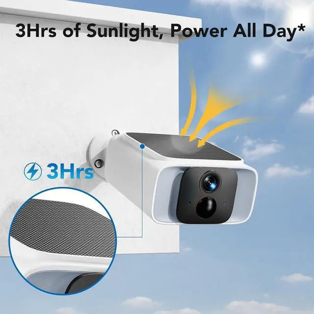Alt view image 4 of 7 - GNCC Solar Security Camera Wireless Outdoor, 2.4GHz & 5GHz WiFi, 4MP 2K