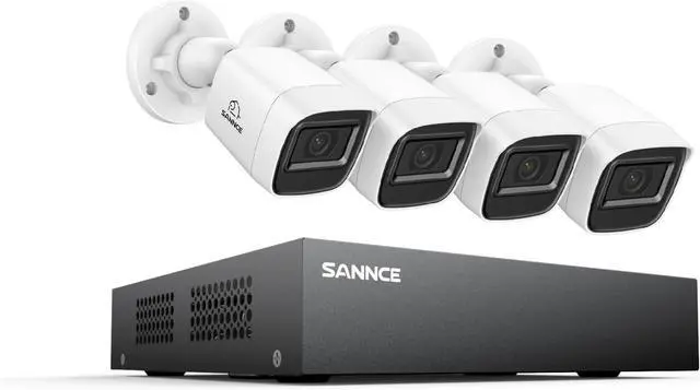 Main image of SANNCE 8CH 1080P Home Surveillance Camera System and 4 * 1080P TVI Weatherproof CCTV Cameras,Easy Remote Access, Wired Security Camera System Outdoor