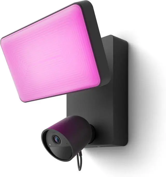 Main image of Philips Hue Secure Outdoor Floodlight with Integrated 1080p Smart Home Security Camera, Black, for Outdoor Use, Two-Way Talk, Controllable via Hue App