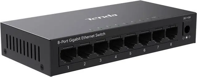 Main image of Tenda 8 Port Gigabit Switch, Unmanaged Network Switch, Ethernet Switch, Office Ethernet Splitter, Internet Switch, Home Network Hub, Plug-and-Play, Silent Operation, Desktop or Wall Mount (TEG1008M)