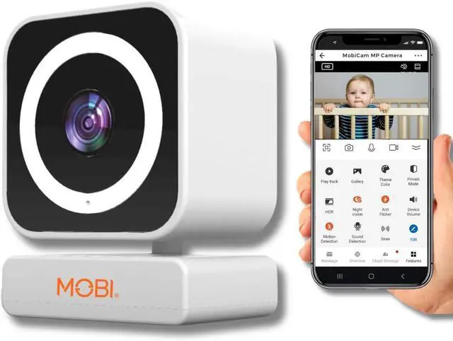 Alt view image 4 of 7 - MobiCam MP Smart Home/Office Camera with 3MP Resolution, 2-Way Audio, Night Vision, 30-Second Setup, Dual WiFi (2.4GHz & 5GHz), BLE Connectivity High-Resolution IP Monitoring Camera 3-Pack