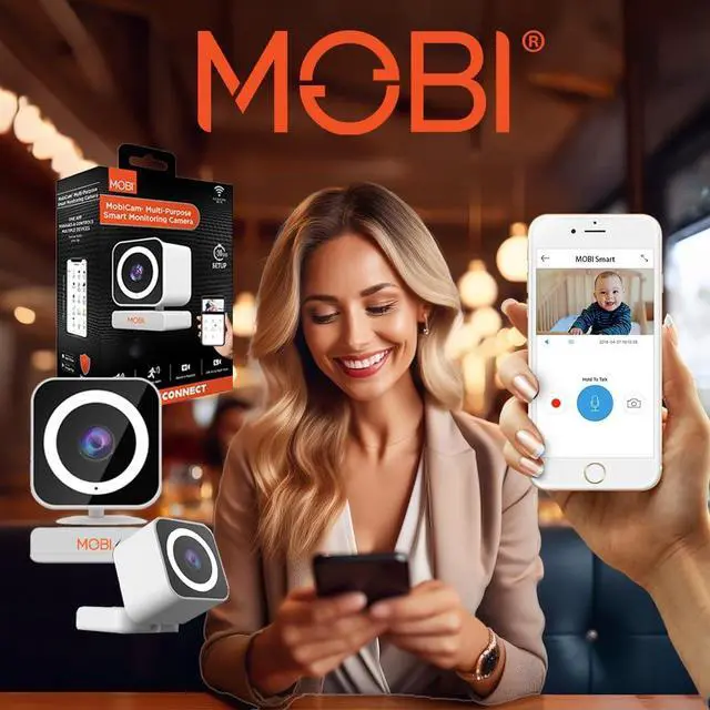Alt view image 2 of 7 - MobiCam MP Smart Home/Office Camera with 3MP Resolution, 2-Way Audio, Night Vision, 30-Second Setup, Dual WiFi (2.4GHz & 5GHz), BLE Connectivity High-Resolution IP Monitoring Camera 3-Pack