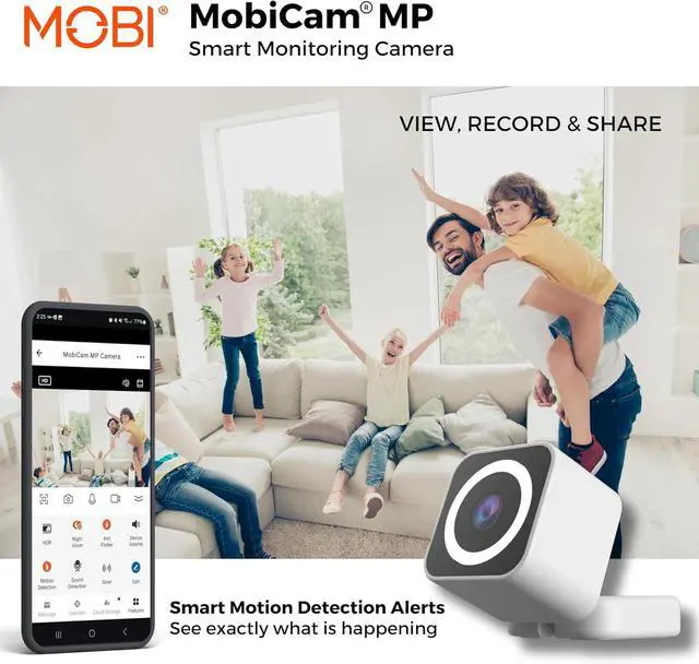 Alt view image 5 of 7 - MobiCam MP Smart Home/Office Camera with 3MP Resolution, 2-Way Audio, Night Vision, 30-Second Setup, Dual WiFi (2.4GHz & 5GHz), BLE Connectivity High-Resolution IP Monitoring Camera 3-Pack