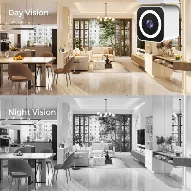 Alt view image 6 of 7 - MobiCam MP Smart Home/Office Camera with 3MP Resolution, 2-Way Audio, Night Vision, 30-Second Setup, Dual WiFi (2.4GHz & 5GHz), BLE Connectivity High-Resolution IP Monitoring Camera 3-Pack