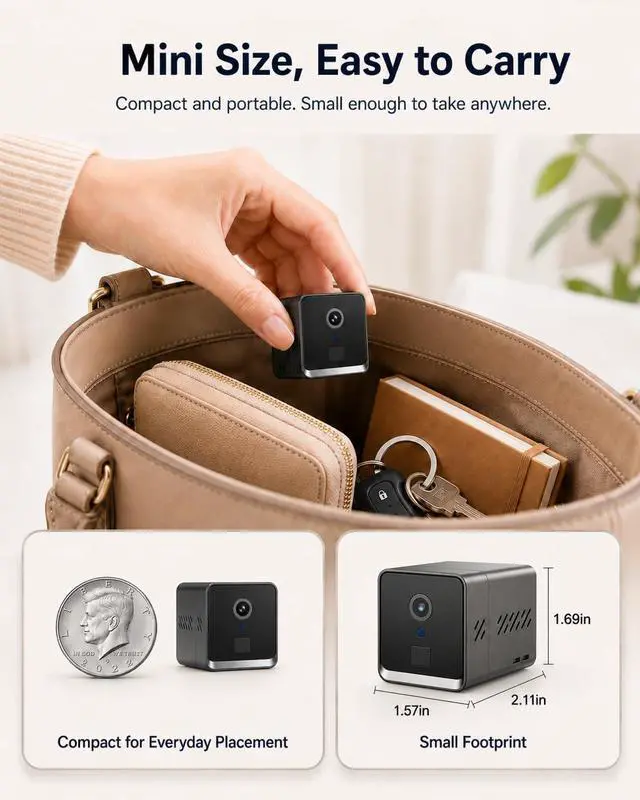 Alt view image 2 of 7 - 4G LTE Cellular Security Camera, No WiFi 2K HD Indoor Surveillance Camera with Built-In SIM Card for Remote Viewing, PIR Motion Detection Auto Night Vision Real-Time Alerts, Portable Battery Camera