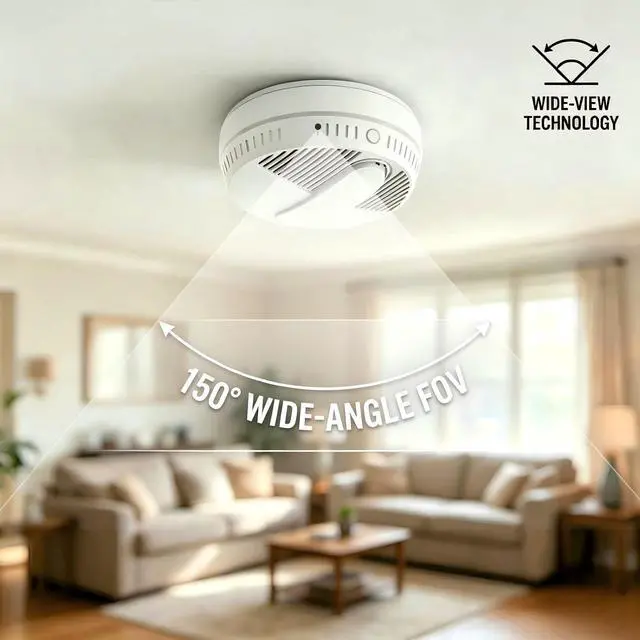 Alt view image 2 of 7 - Smoke Detector Hidden Camera, 10000mAh Backup Power with Motion Detection/SD Storage/Night Vision/Motion Detection/APP Control/2.4G WiFi for Home Security.
