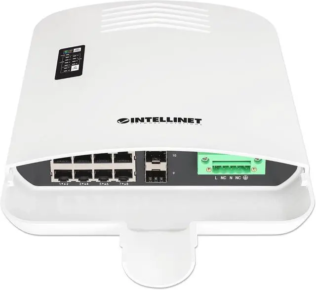 Alt view image 5 of 7 - Intellinet Outdoor 10-Port L2+ Smart Managed PoE+ Switch, 8X Gigabit RJ45 + 2X 1G SFP Uplinks, IP65/NEMA 4, 85W PoE Budget, PD Alive Check, VLAN/QoS/SSH/SNMP - 562324