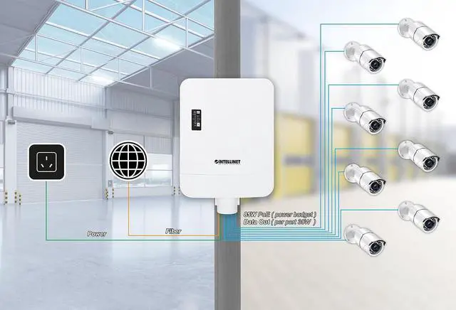 Alt view image 2 of 7 - Intellinet Outdoor 10-Port L2+ Smart Managed PoE+ Switch, 8X Gigabit RJ45 + 2X 1G SFP Uplinks, IP65/NEMA 4, 85W PoE Budget, PD Alive Check, VLAN/QoS/SSH/SNMP - 562324