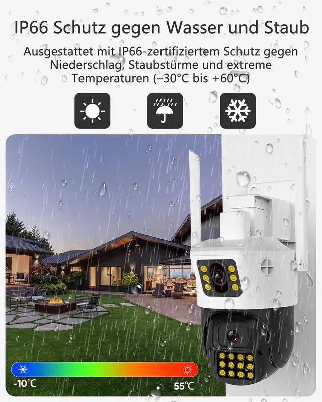 Alt view image 7 of 7 - VSTARCAM Outdoor Security Dual Lens Camera, 3MP Home Security Camera, Motion Detection, Auto Tracking, Two-Way Talk, 360° PTZ Security Camera, Cloud & SD Card Storage