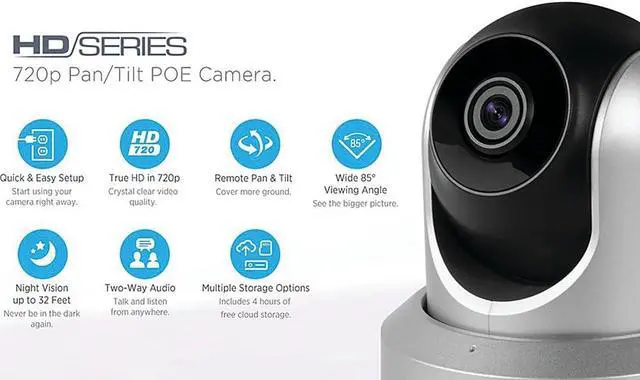 Alt view image 3 of 3 - Amcrest HDSeries 720P POE (Power Over Ethernet) IP Security Surveillance Camera System IPM-721ES (Silver)