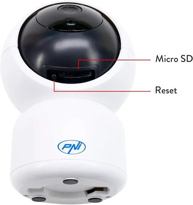 Alt view image 7 of 7 - PNI Video Surveillance Camera IP390T 1080P with PTZ WiFi H264 + Supports 128GB microSD, Night Vision, Tuya Application, P2P