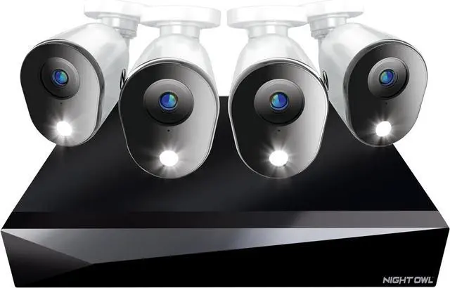 Main image of Night Owl 2K (4MP) Wired Home Security Camera System, 8-Channel DVR with 4 Indoor/Outdoor Cameras, 64GB microSD Storage, Motion Alerts, Remote Viewing, No Monthly Fees