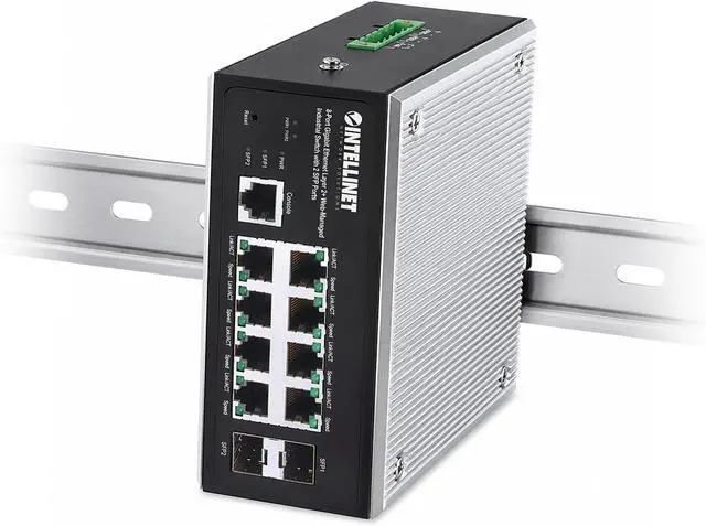 Main image of Intellinet 8-Port Gigabit Layer 2+ Web-Managed Switch, 2 SFP, DIN-Rail