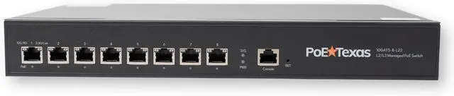 Main image of PoE Texas 8-Port 10Gb Managed L2/L3 PoE+ Switch, 250W