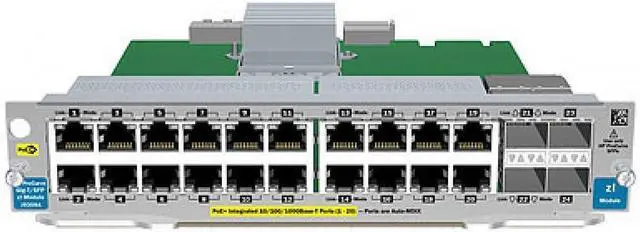 Main image of HP 20-Port Gig-t PoE+/2-Port SFP+ v2 zl Module (J9536A)