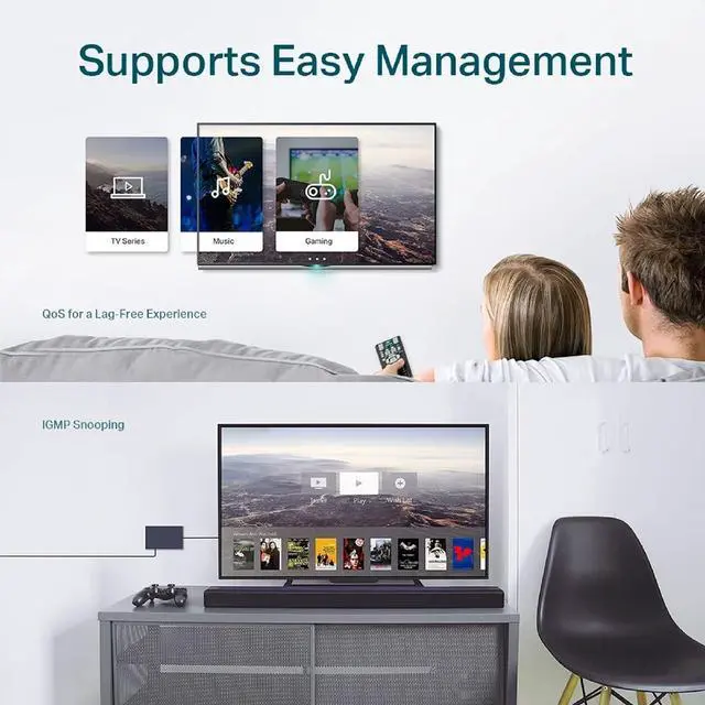 Alt view image 6 of 7 - TP-LINK TL-SG108E 8-Port Gigabit Easy Smart Switch (TL-SG108E)