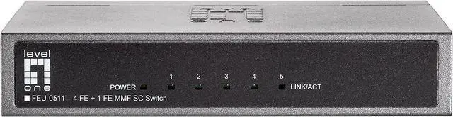 Main image of Level One FEU-0511 4-Port Fast Ethernet Switch with 100BaseFX SC Port