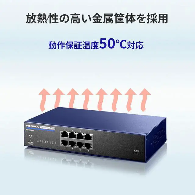 Alt view image 7 of 7 - IO Data IODATA Intelligent Switch, 8 Ports, L2, IEEE802.1X Certified, Japanese Manufacturer BSH-G08MB