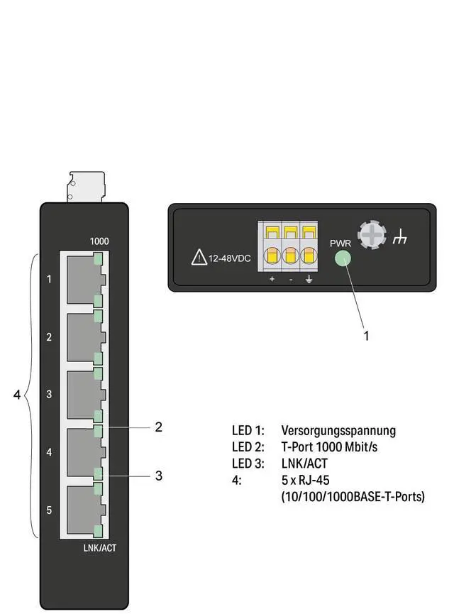 Alt view image 5 of 7 - WAGO 852-1111/000-001, Industrial-ECO-Switch; 5-Port 1000Base-T; Black