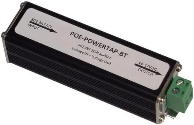 Main image of POE-POWERTAP-BT - for 802.3af/at/bt PoE Input, up to 105W Output on 2 Position Wire Terminal. LED Power Indicator.