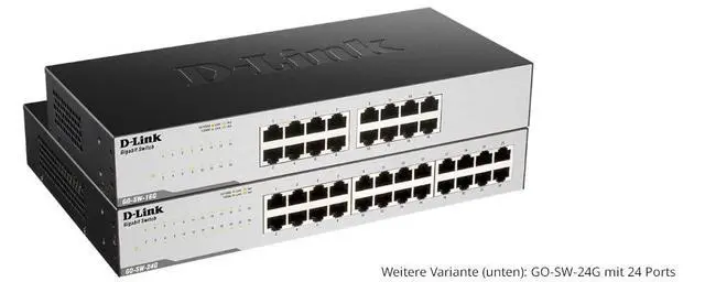 Alt view image 4 of 4 - D-Link GO-SW-16G Gigabit Easy Ethernet Gigabit Desktop Switch, Schwarz (Design May Vary)