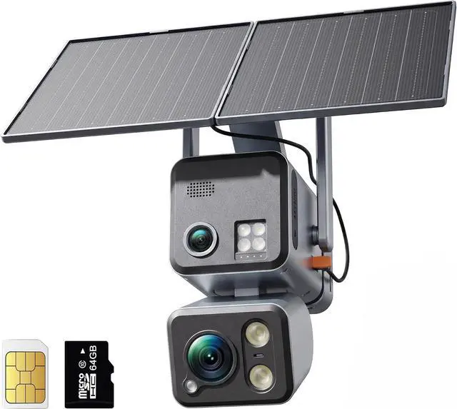 Main image of Dragon Touch 4G LTE Cellular Security Camera - 4K Wireless Solar Security AOV Camera Outdoor Dual Lens Bullet-PTZ Cam, 4G and WiFi, 20X Zoom, 360° View, AI Tracking, with SIM Card and 64GB SD Card N1