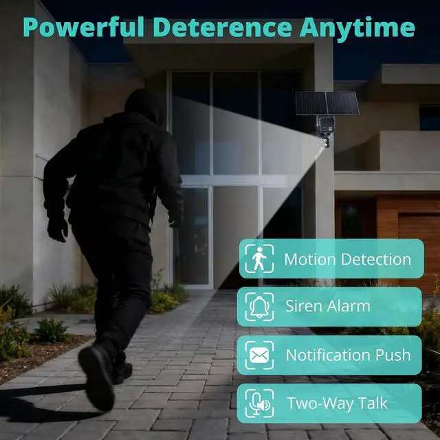 Alt view image 6 of 7 - Dragon Touch 4G LTE Cellular Security Camera - 4K Wireless Solar Security AOV Camera Outdoor Dual Lens Bullet-PTZ Cam, 4G and WiFi, 20X Zoom, 360° View, AI Tracking, with SIM Card and 64GB SD Card N1