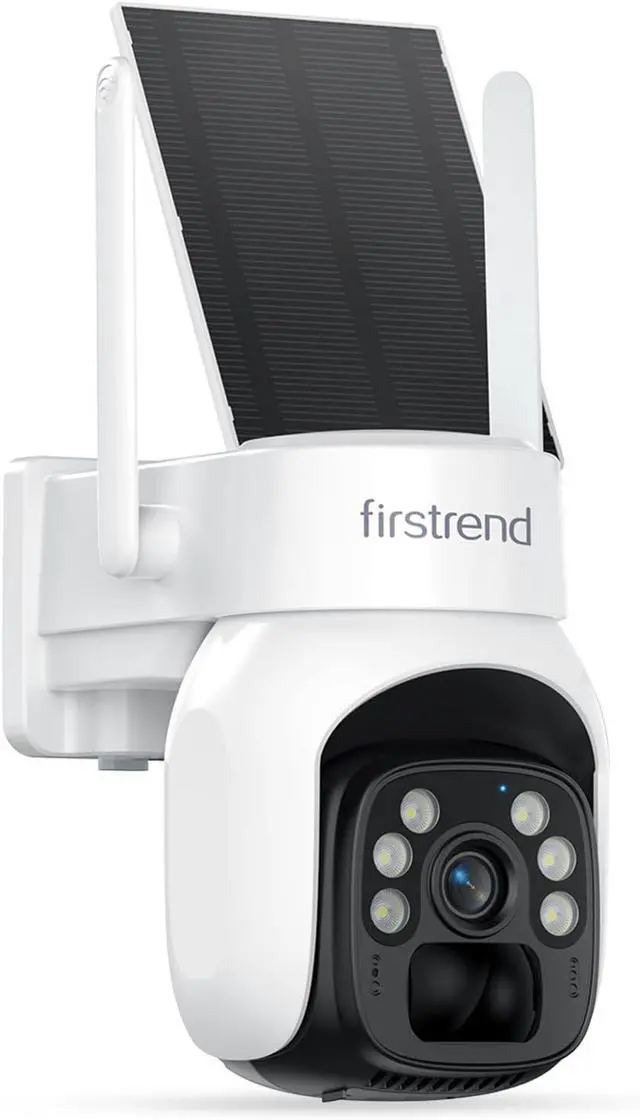 Main image of firstrend Solar Security Cameras Outdoor, Solar Powered Security Cameras Wireless Outdoor for Home Surveillance with Solar Panel, 360° Auto Tracking, Two Way Audio, 2K Color Night Vision, IP65