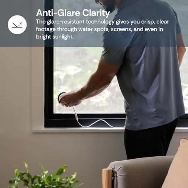 Alt view image 4 of 7 - Luna 3MP 2K Window Camera, 2.4GHz WiFi6 Indoor Cameras for Home Security Outdoor, and 2K Security Cameras Wireless Outdoor, Battery Camera w/Solar Panel, Spotlight