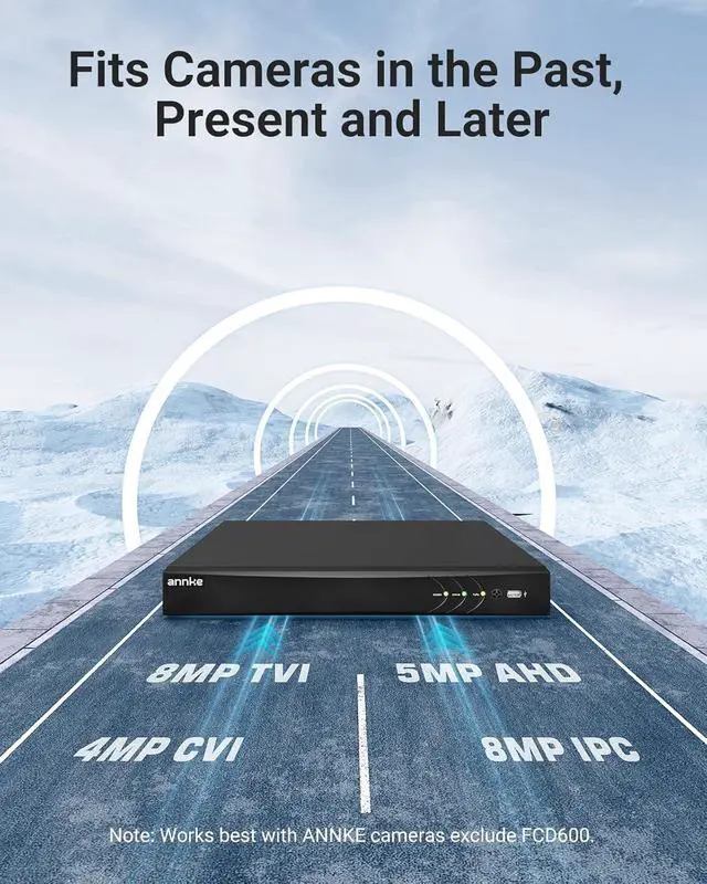 Alt view image 3 of 7 - ANNKE 4K 8CH AI DVR with Human/Vehicle Detection, 5-in-1 H.265+ Security Digital Video Recorder, Supports 8CH Analog and 4CH 8MP IP Cams for Home CCTV System, NO Hard Drive