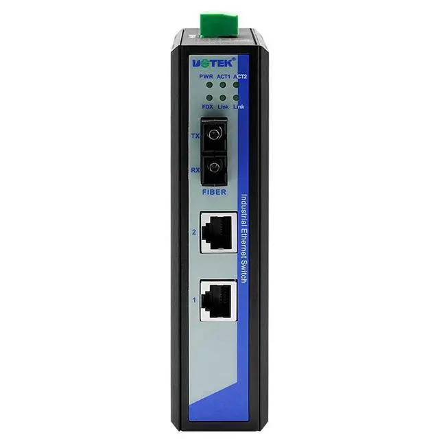 Alt view image 3 of 5 - Industrial 10/100M 1 Fiber 2 Ethernet Ports Industrial Switch, Auto MDI/MDI-X, with Optional Single-Mode & Multi-Mode, UT-2572 (UT-2572RSM-SC)