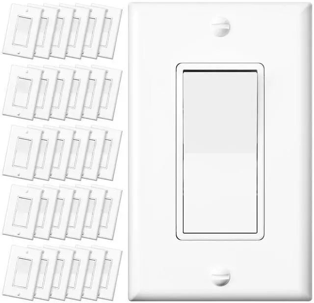 Main image of Amico 30 Pack Decorator Single Pole & 3 Way Light Switch UL Listed