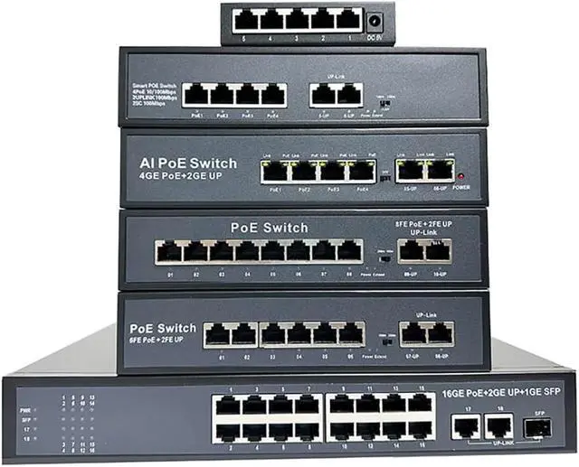 Alt view image 4 of 4 - JMT Ethernet Switch 100Mbps POE Network Splitter Plug and Play Compatible with UTP STP (6 Ports)
