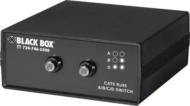 Main image of Black Box RJ45 3-to-1 CAT6 Ethernet 10G Manual Desktop Switch