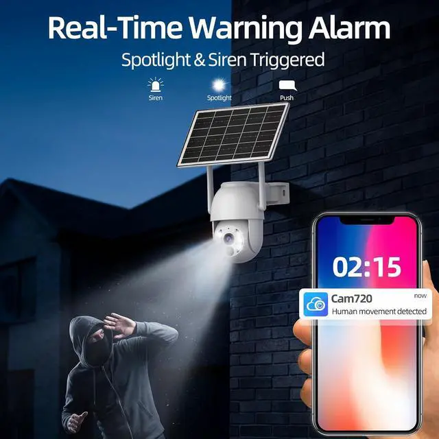 Alt view image 7 of 7 - JOOAN 4G LTE Cellular Solar Security Camera Wireless with Built-in SIM Card