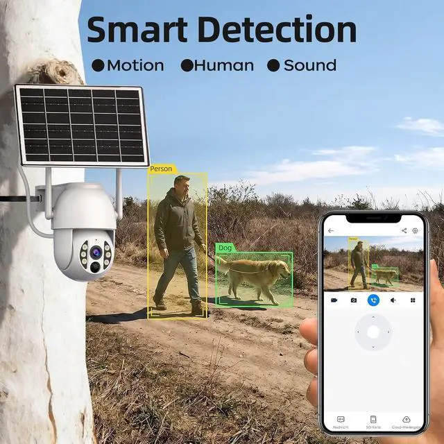 Alt view image 4 of 7 - JOOAN 4G LTE Cellular Solar Security Camera Wireless with Built-in SIM Card
