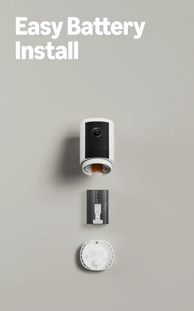 Alt view image 5 of 6 - Ring Outdoor Cam, Battery (newest model), Home or business security, Wide-Angle Retinal 2K Video, 6x Enhanced Zoom, Night Vision for true color in low light, White