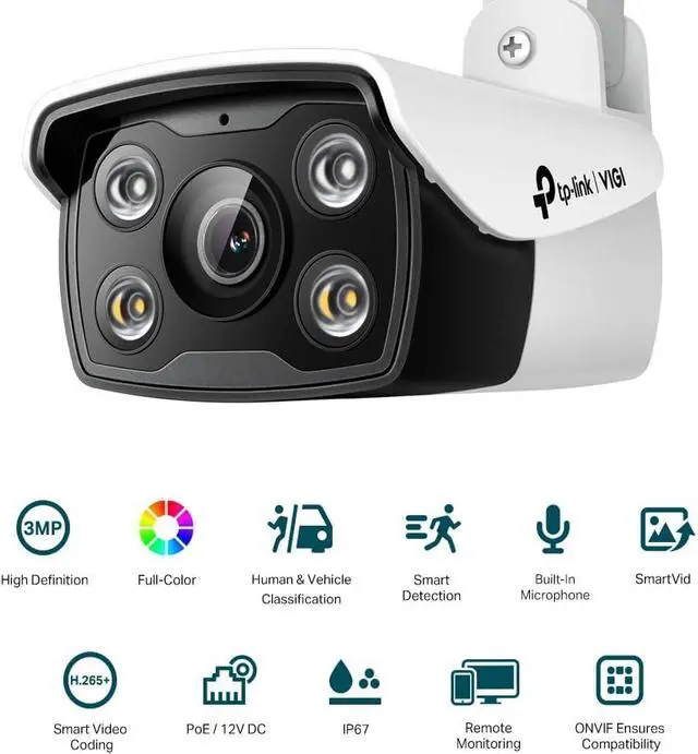 Alt view image 2 of 7 - TP-Link VIGI C330 2.8mm Lens Smart Outdoor Security Camera