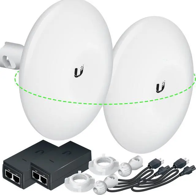 Main image of Wireless Bridge Ubiquiti NBE-M5-16 PRE-CONFIGURED, Bundle of 2 Ubiquiti NanoBeam M5, Point to Point Outdoor WiFi Bridge, Plugh and Play, 5GHz, 150+Mbps, 15+km Link Range, Network Bridge