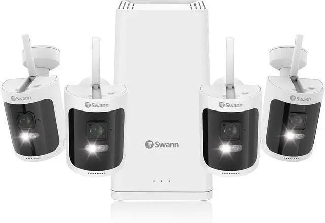 Main image of Swann AllSecure650 Wi-Fi Security Camera System with 1 TB HDD, 4 Camera 8 Channel, 2K HD NVR Home Security Cameras Wireless Outdoor Indoor, Night Vision Surveillance Camera, Heat and Motion Detection