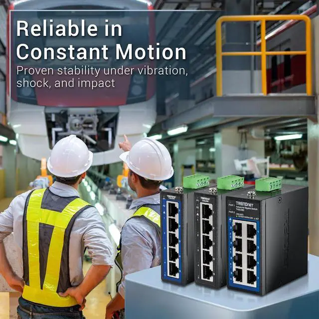 Alt view image 5 of 7 - TRENDnet 8-Port Industrial Gigabit DIN-Rail Mini Switch, TIGLC80, 8 x Gigabit Ports, Extreme Temperature IP50 Rated, 16Gbps Switch Capacity, Black