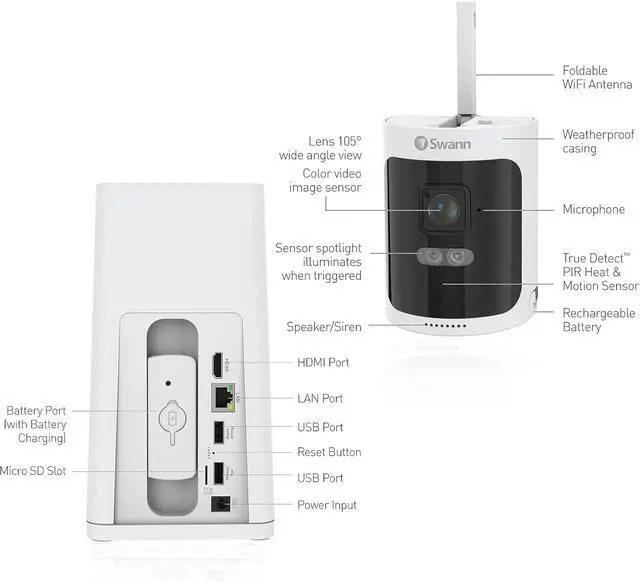 Alt view image 5 of 7 - Swann AllSecure650 Wi-Fi Security Camera System with 1 TB HDD, 4 Camera 8 Channel, 2K HD NVR Home Security Cameras Wireless Outdoor Indoor, Night Vision Surveillance Camera, Heat and Motion Detection