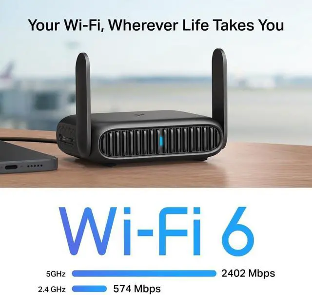 Alt view image 3 of 6 - TP-Link Roam 6 AX3000 Portable Wi-Fi 6 Travel Router Dual-Band TL-WR3012X