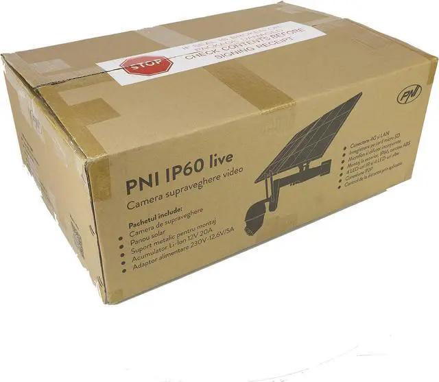 Alt view image 7 of 7 - PNI IP60 Live PTZ Video Surveillance Camera with Solar Panel, 2MP, GSM 4G, SIM Slot