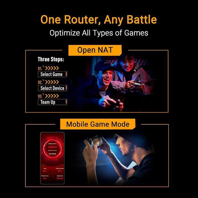 Alt view image 5 of 7 - ASUS TUF GAMING BE9400 Expandable WiFi 7 Tri-Band Gaming Router, Black