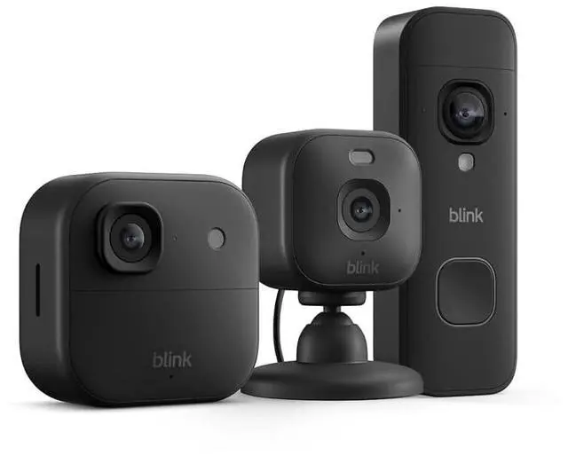 Main image of Blink Outdoor 2K+, Mini 2K+, and Battery Doorbell 2K+ (newest model) Complete 2K security, long-lasting battery. Sync Module Core included 2 Cameras + Doorbell (Black)