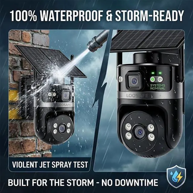 Alt view image 3 of 7 - 4G LTE Cellular Solar Security Camera, AOV True 24/7 Continuous Recording, Dual Lens 360° PTZ, No WiFi Needed, Built-in 32GB Card, 12000mAh Battery, Color Night Vision, Outdoor Farm RV